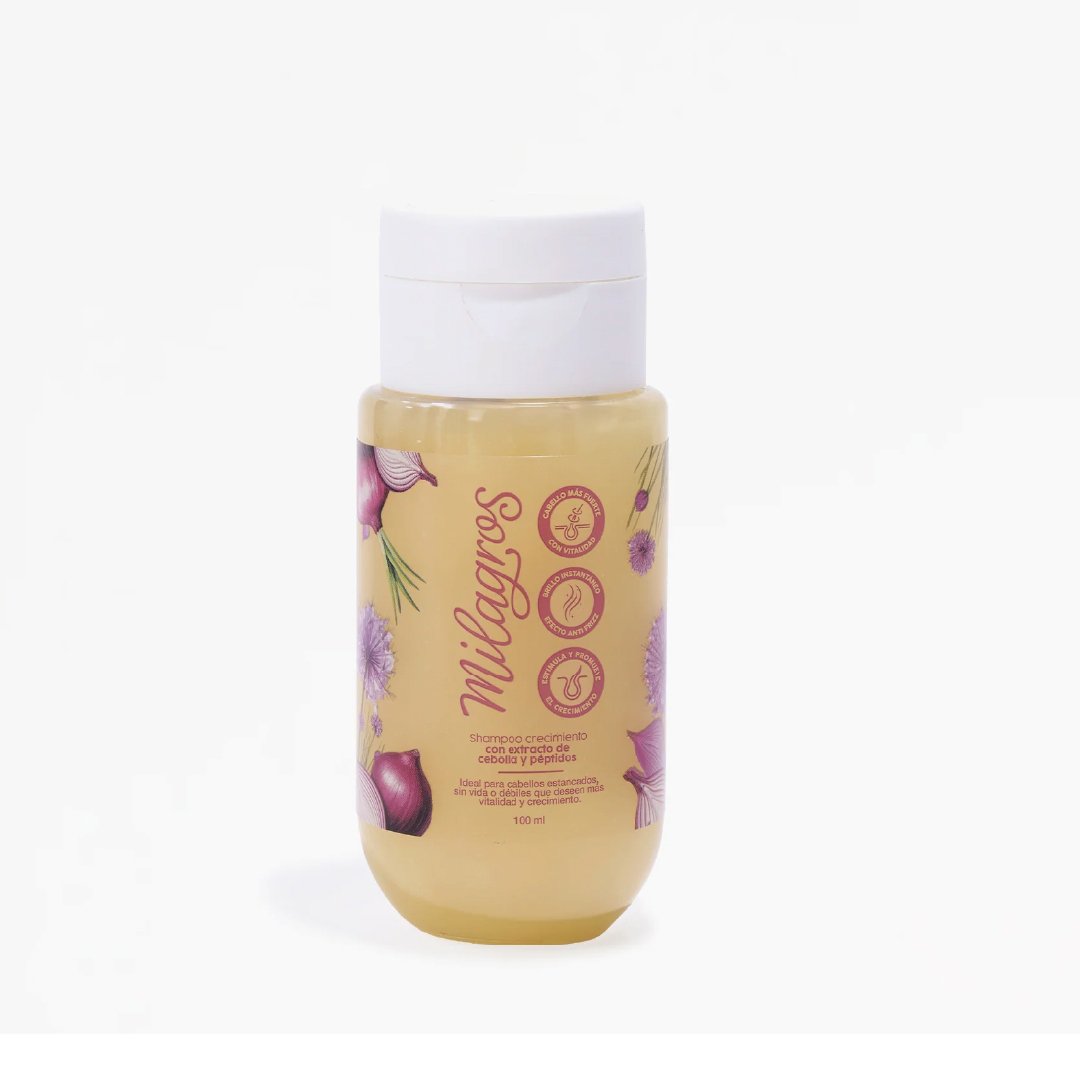 Shampo MINI Crecimiento de Cebolla y Péptidos 100ml. – MILAGROS